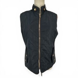 Cavalini Original Navy Blue Quilted Sherpa Lined Vest Petite Medium